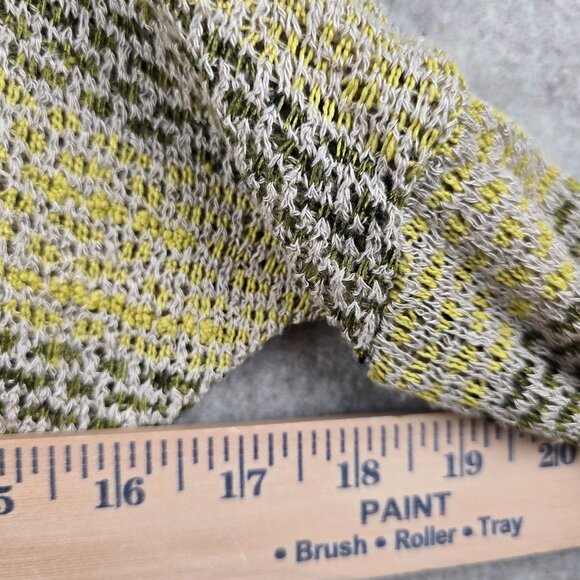 Body Central Striped Open Knit Sweater Yellow/Gray Long Sleeve Lightweight - Picture 6 of 6